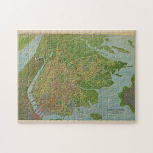 kaart van de Bronx NY (1921) Legpuzzel
