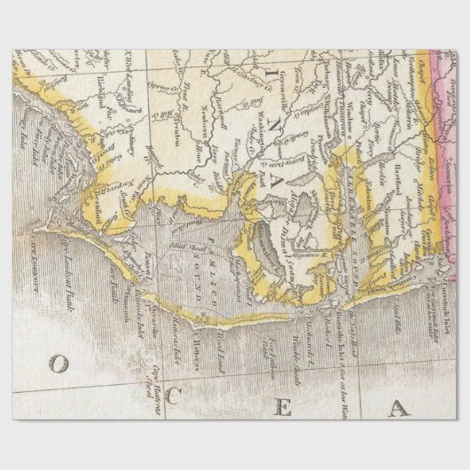  kaart van de buitenbanken (1818) cadeaupapier (Vlak)