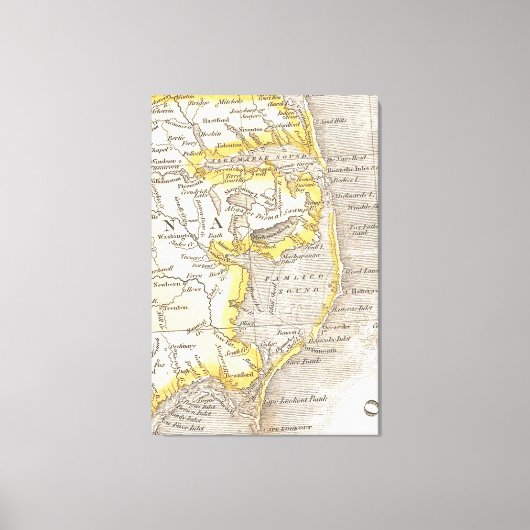  kaart van de buitenbanken (1818) canvas afdruk (Voorkant)