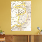  kaart van de buitenbanken (1818) canvas afdruk (Insitu (Woonkamer))