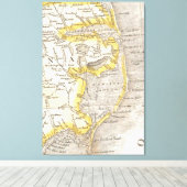  kaart van de buitenbanken (1818) canvas afdruk (Insitu (Houten vloer))