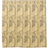  kaart van de buitenbanken (1862) douchegordijn (Voorkant)