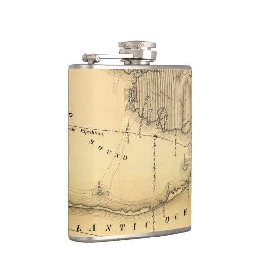  kaart van de buitenbanken (1862) heupfles