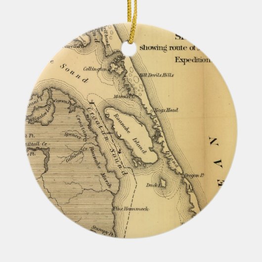  kaart van de buitenbanken (1862) keramisch ornament (Voorkant)