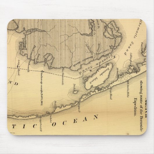  kaart van de buitenbanken (1862) muismat (Voorkant)