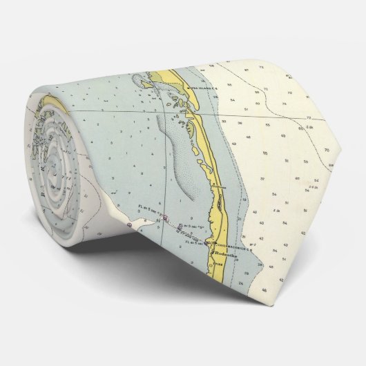  kaart van de buitenbanken (1942) stropdas (Opgerold)