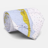  kaart van de buitenbanken (1972) stropdas (Opgerold)