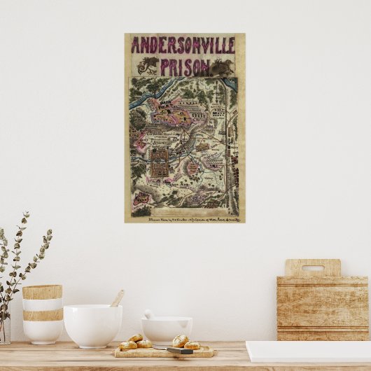 Kaart van de burgeroorlog in de gevangenis van And Poster (Keuken)