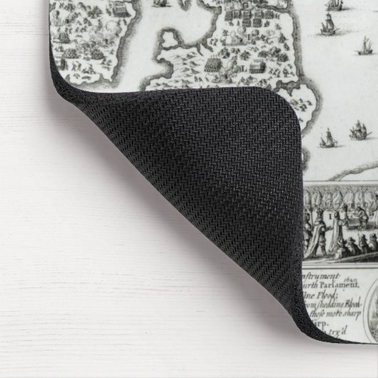 Kaart van de burgeroorlog in Engeland en een uitzi Muismat (Hoek)