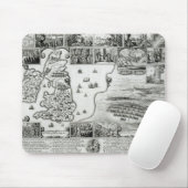 Kaart van de burgeroorlog in Engeland en een uitzi Muismat (Met muis)