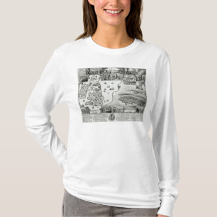 Kaart van de burgeroorlog in Engeland en een uitzi T-shirt