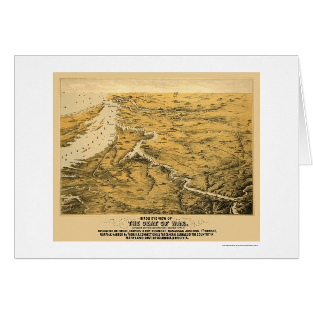 Kaart van de burgeroorlog in Panorama 1861 (Voorkant Horizontaal)