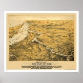 Kaart van de burgeroorlog in Panorama 1861 Poster (Voorkant)