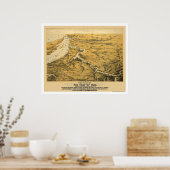 Kaart van de burgeroorlog in Panorama 1861 Poster (Keuken)