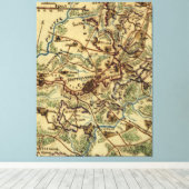 kaart van de burgeroorlog in Spotsylvania Virgini Canvas Afdruk (Insitu (Houten vloer))