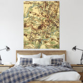 kaart van de burgeroorlog in Spotsylvania Virgini Canvas Afdruk (Insitu (Slaapkamer))