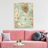 Kaart van de Burgeroorlog van Charleston SC (1865 Canvas Afdruk (Insitu (Woonkamer))