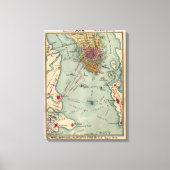 Kaart van de Burgeroorlog van Charleston SC (1865 Canvas Afdruk (Voorkant)
