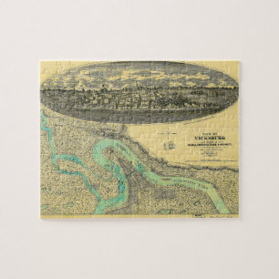 Kaart van de burgeroorlog van Vicksburg Mississipp Legpuzzel