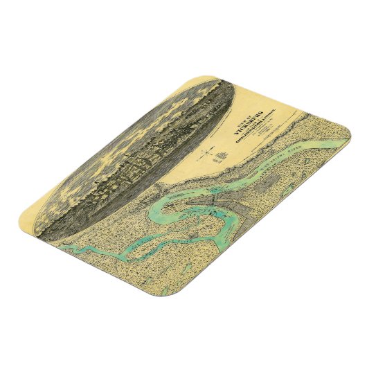 Kaart van de burgeroorlog van Vicksburg Mississipp Magneet (Linkerzijde)