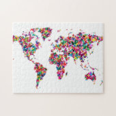 Kaart van de Butterflies van de wereld Legpuzzel (Horizontaal)