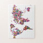 Kaart van de Butterflies van de wereld Legpuzzel (Verticaal)