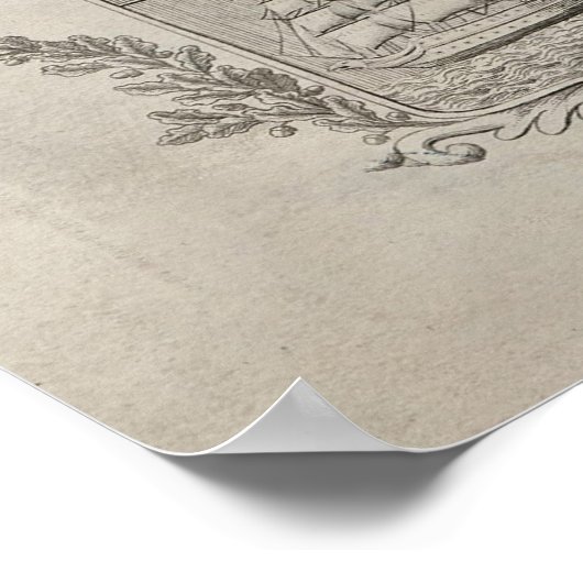  kaart van de buurlanden van Parijs (1836) Poster (Hoek)