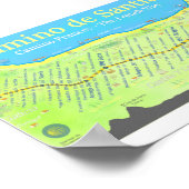 Kaart van de Camino de Santiago Poster (Hoek)