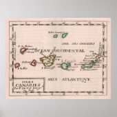  kaart van de Canarische Eilanden (1682) Poster (Voorkant)