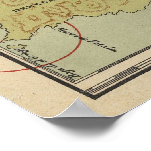  kaart van de Canarische Eilanden (1916) Poster (Hoek)