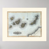  kaart van de Canarische Eilanden Poster (Voorkant)