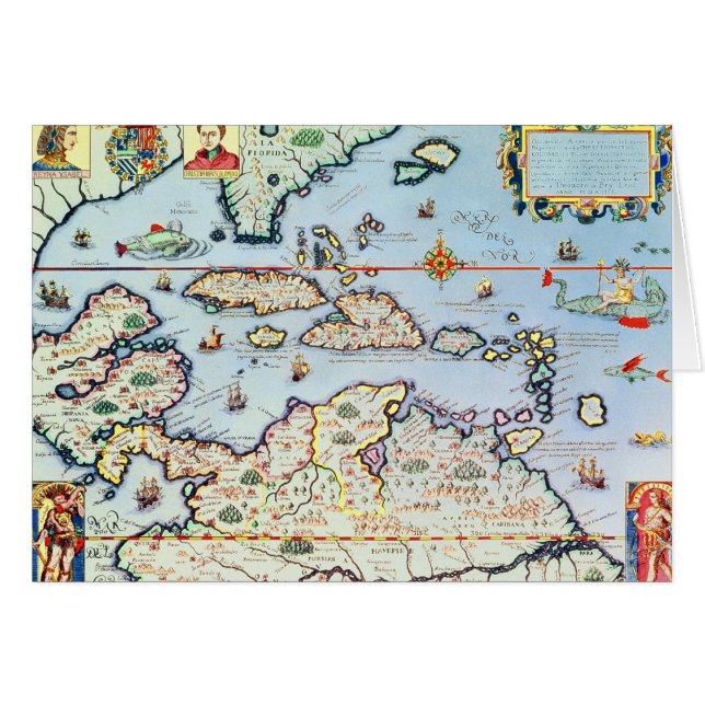 Kaart van de Caribische eilanden (Voorkant Horizontaal)