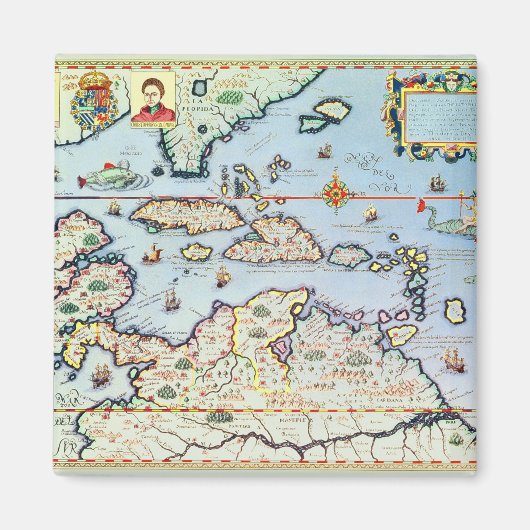 Kaart van de Caribische eilanden Magneet (Voorkant)