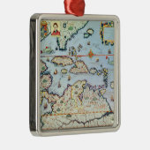 Kaart van de Caribische eilanden Metalen Ornament (Rechts)