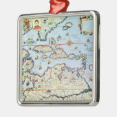 Kaart van de Caribische eilanden Metalen Ornament (Links)