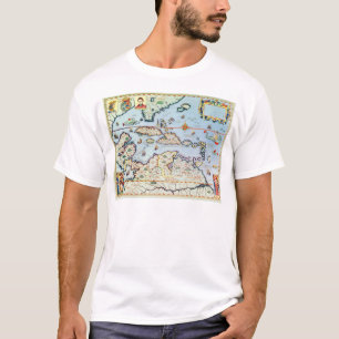 Kaart van de Caribische eilanden T-shirt