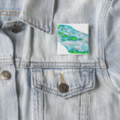 Kaart van de Caribische eilanden Vierkante Button 5,1 Cm (In situ)