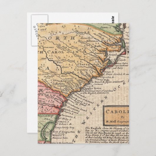  kaart van de Carolinas (1746) (Voorkant / Achterkant)