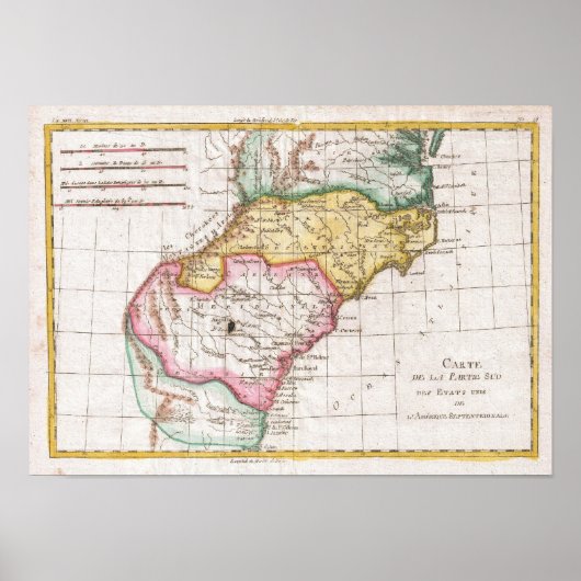 kaart van de Carolinas (1780) Poster (Voorkant)