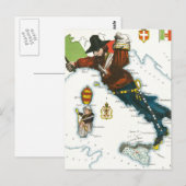  kaart van de Cartoon van Italië (Voorkant / Achterkant)