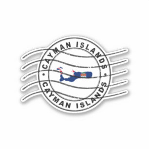 Kaart van de Caymaneilanden, poststempel Sticker