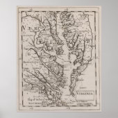  kaart van de Chesapeake Bay (1681) Poster (Voorkant)