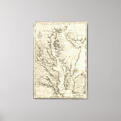 kaart van de Chesapeake Bay (1752) Canvas Afdruk (Voorkant)