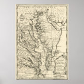  kaart van de Chesapeake Bay (1752) Poster (Voorkant)