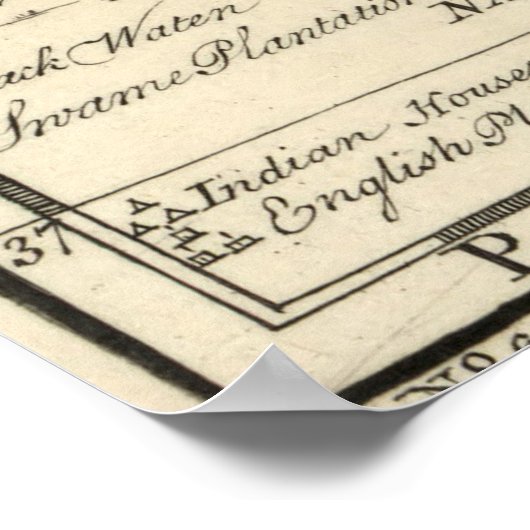  kaart van de Chesapeake Bay (1752) Poster (Hoek)