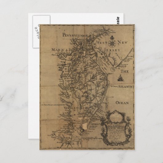 kaart van de Chesapeake Bay (1778) (Voorkant / Achterkant)