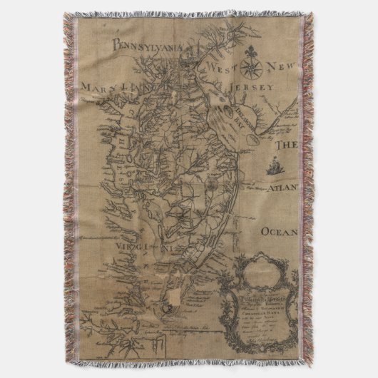  kaart van de Chesapeake Bay (1778) Deken (Voorkant Verticaal)