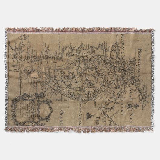 kaart van de Chesapeake Bay (1778) Deken (Voorkant)