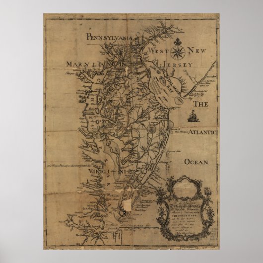  kaart van de Chesapeake Bay (1778) Poster (Voorkant)