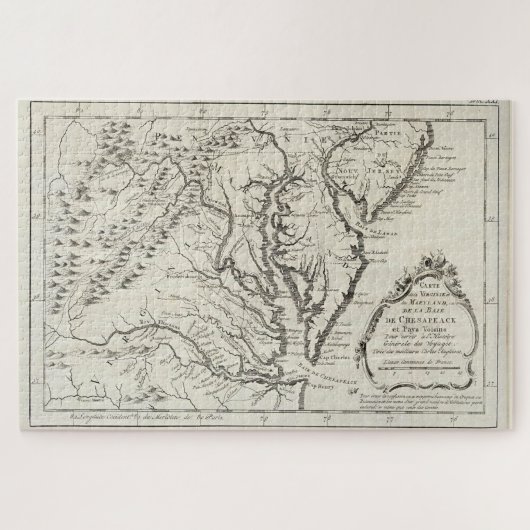  kaart van de Chesapeake Bay (1780) Legpuzzel (Horizontaal)